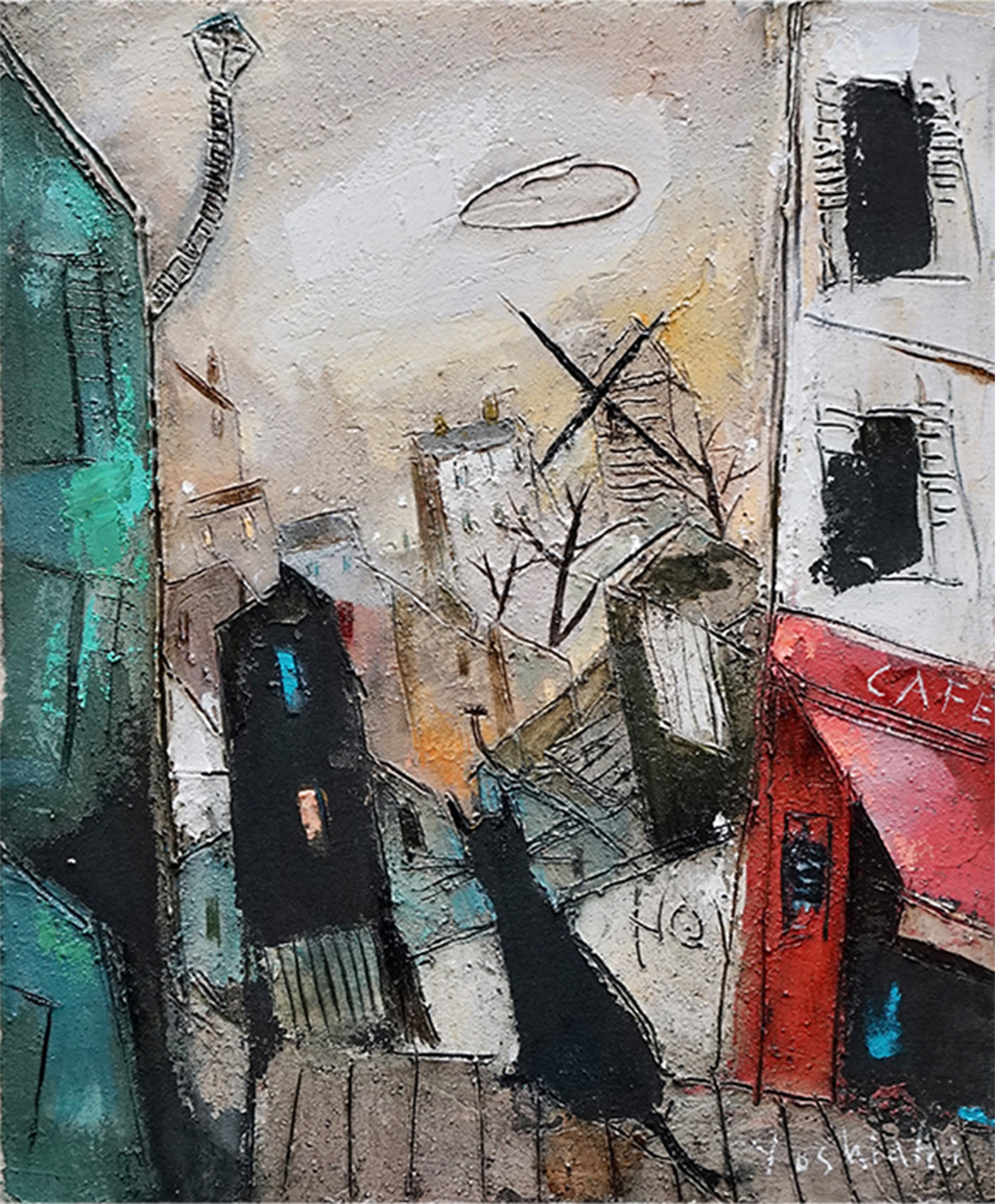 松井 ヨシアキ「パリの猫」