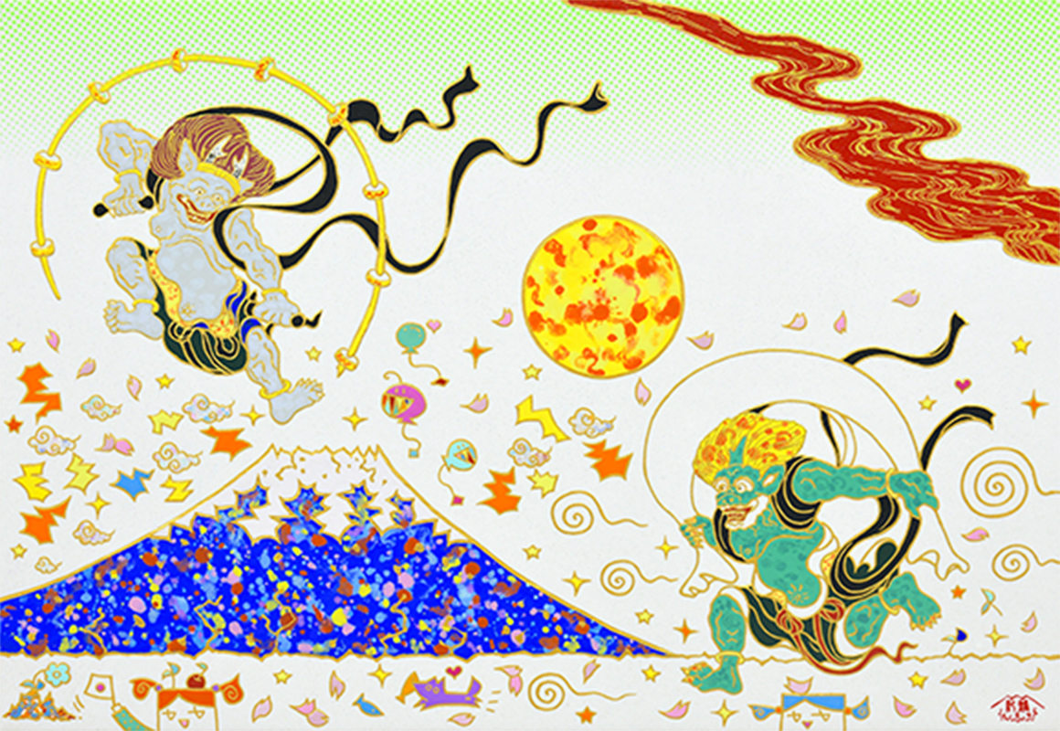 「風神雷神富士図」