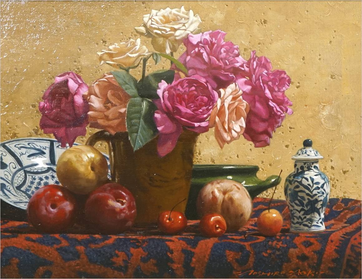 青木 敏郎「薔薇と静物」