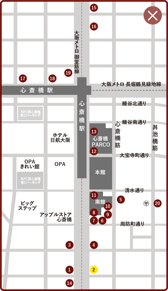 ドルチェ&ガッバーナ御堂筋店 マップ