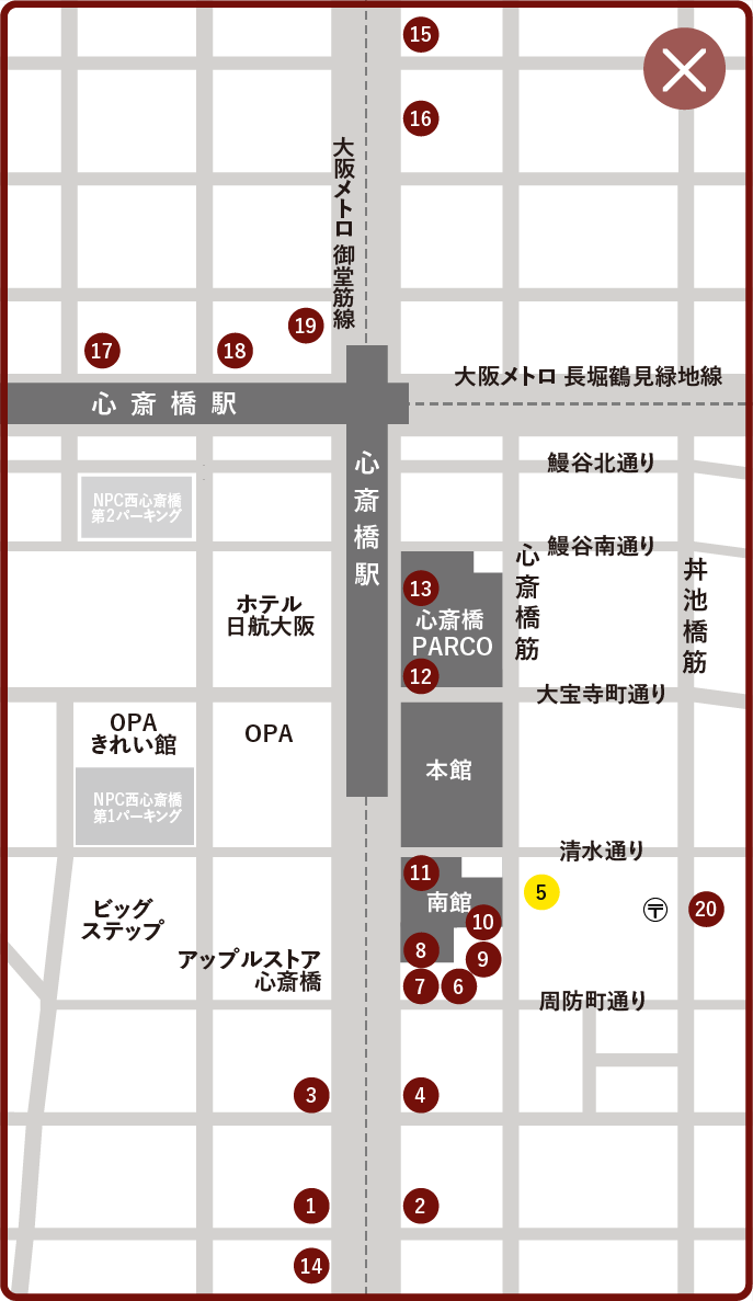 ボスストア心斎橋 マップ