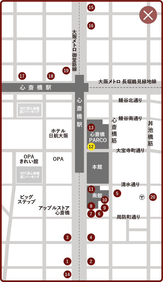 グッチ大丸心斎橋店 マップ