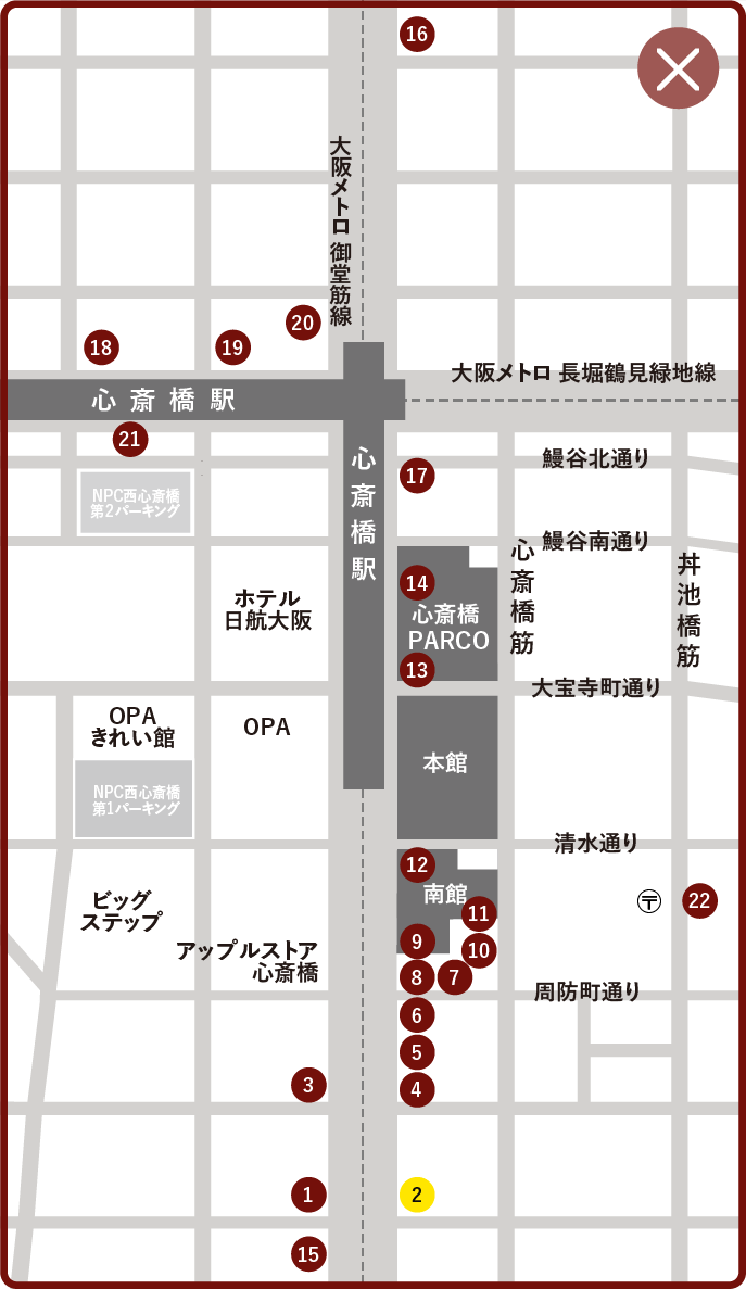 ドルチェ&ガッバーナ御堂筋店 マップ