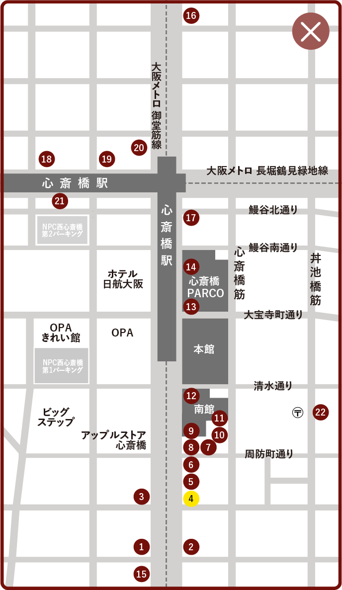 プラダ大阪心斎橋店 マップ