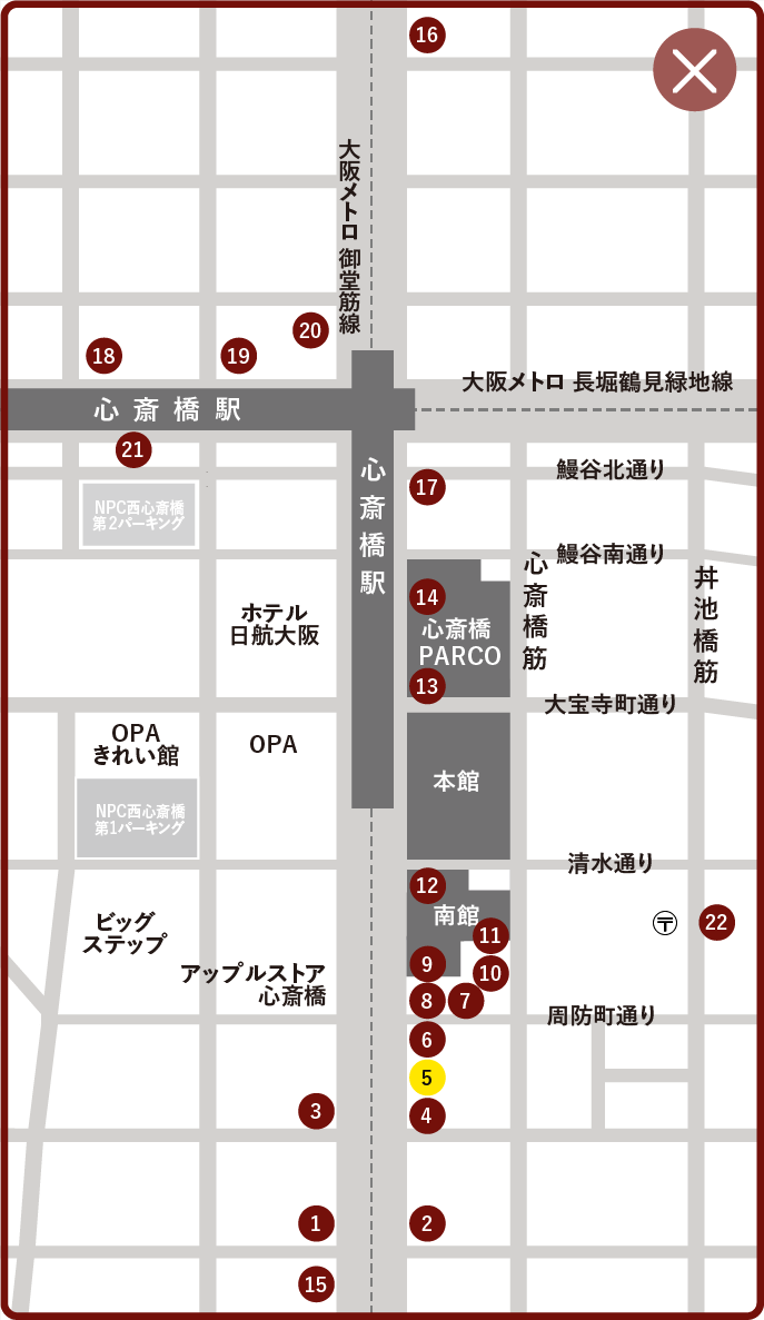 ボスストア心斎橋 マップ