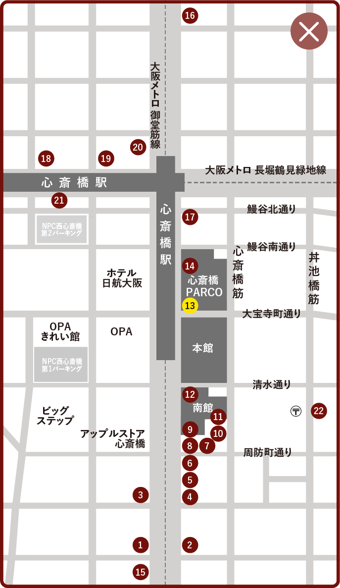 グッチ大丸心斎橋店 マップ