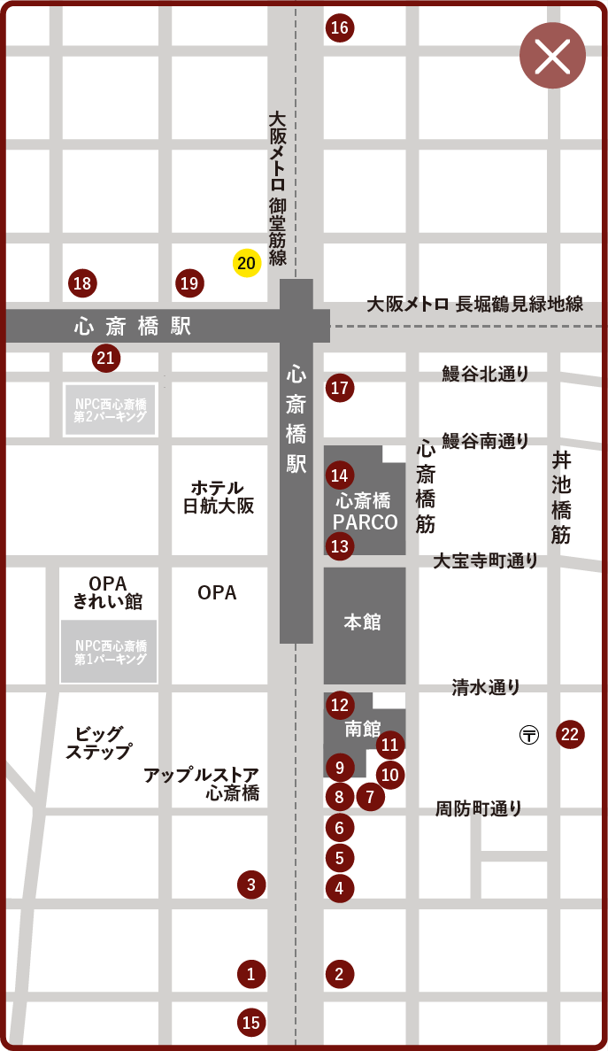 ブシュロン心斎橋店 マップ