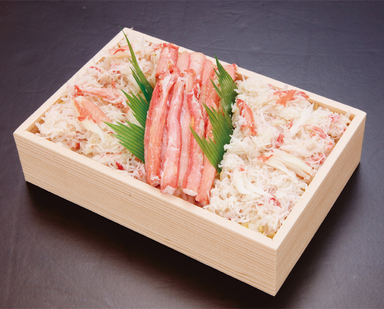 〈札幌かに家〉かにほぐし身と棒肉のちらし