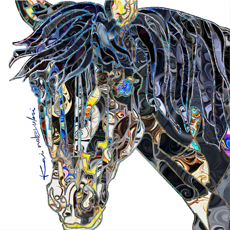 Horse × Blue moon